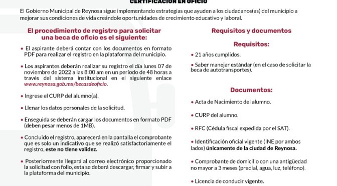 Anuncia Gobierno de Reynosa Becas de Oficio para chofer de 5ta rueda.